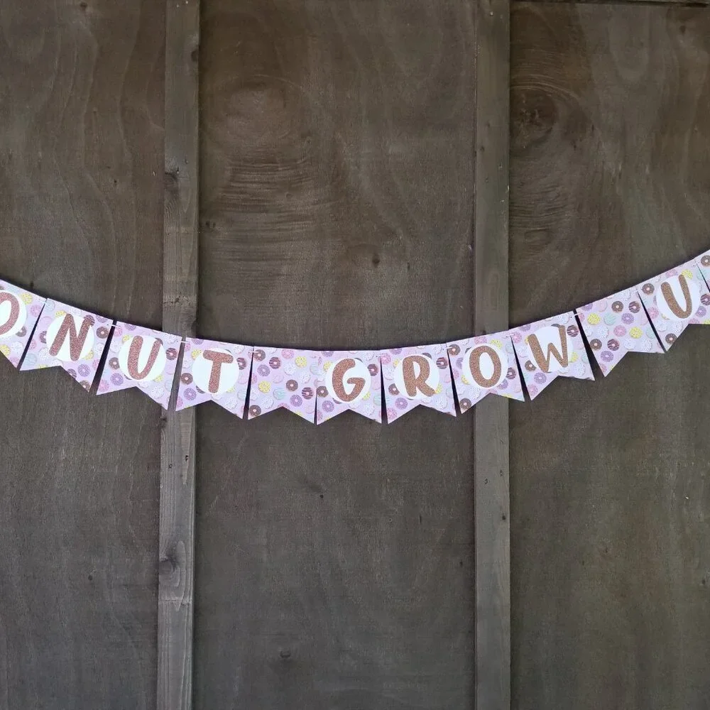 Donut Grow Up Banner Set | Donut Birthday Party | Two Sweet Birthday